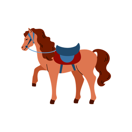 Harnessed horse  Illustration