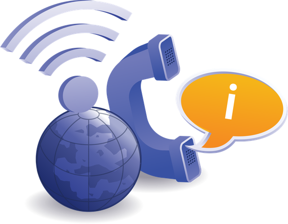 Hearing information from telephone  Illustration