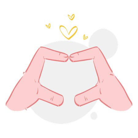 Heart Hand Gesture  Illustration