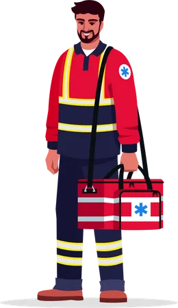Técnico médico de emergencia masculino  Ilustración