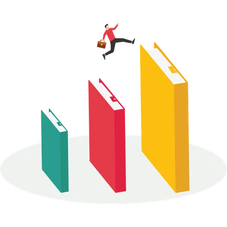 Homem estudando mais  Ilustração