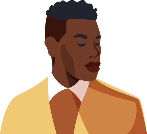 Homens negros bonitos vestindo terno  Ilustração