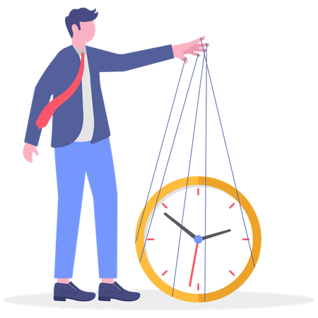 Homme d'affaires faisant la gestion du temps  Illustration