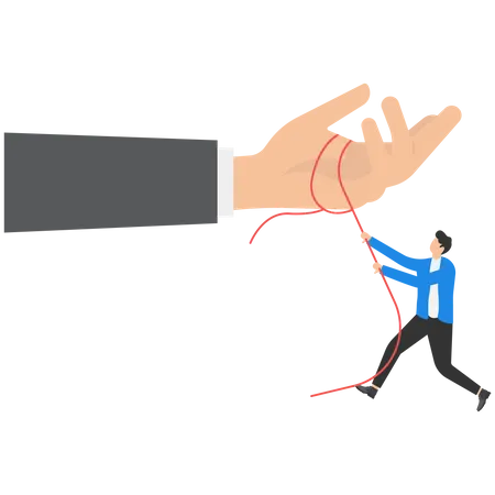 Homme d'affaires grimpant sur une corde  Illustration