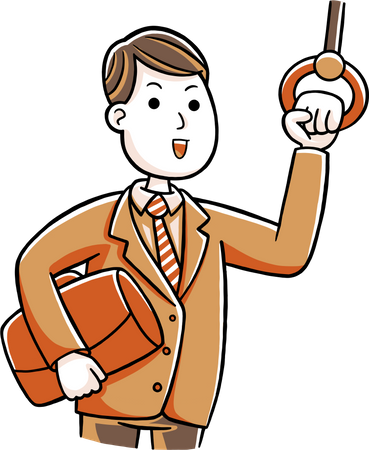 Homme d'affaires en transports en commun  Illustration