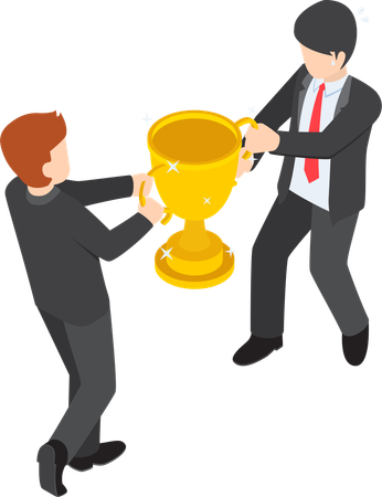 Homme d'affaires se battant pour le trophée  Illustration