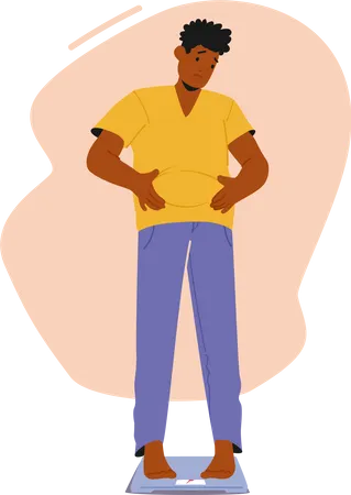 Homme debout sur une balance  Illustration