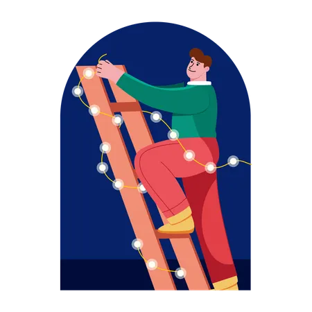 Homme indien faisant une décoration de Diwali  Illustration