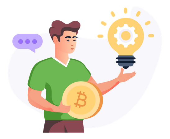 Ideia de bitcoin  Ilustração