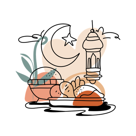 Iftar Food  Illustration