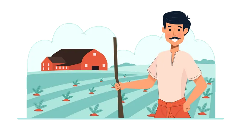 Indian farmer  일러스트레이션