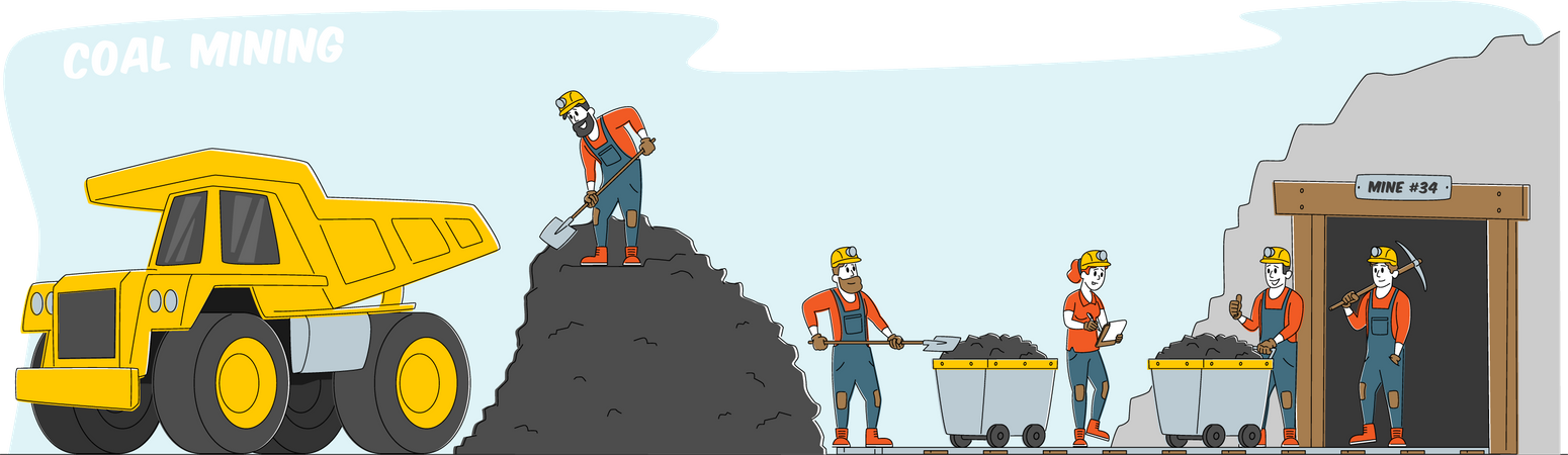 Indústria de mineração de carvão  Ilustração
