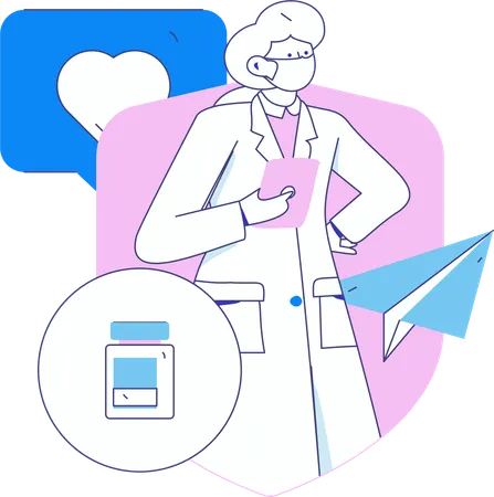 L'infirmière fournit une analyse médicale  Illustration