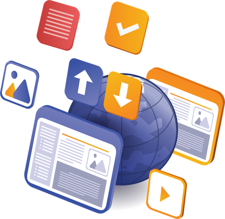 Datos de información del mundo de Internet  Ilustración