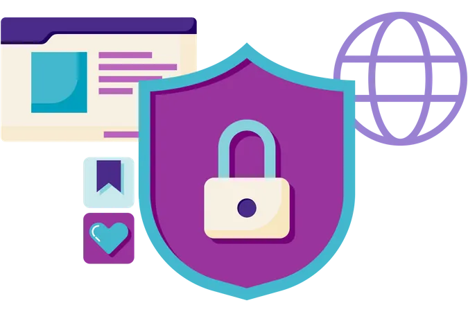 Internet network security  Illustration