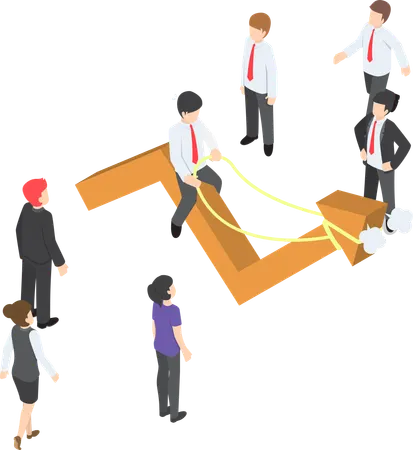 Investor group interfering market  Illustration