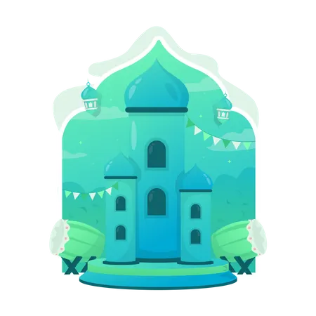 Islamic building mosque  イラスト