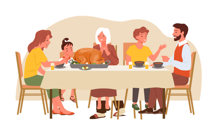 Jantar de ação de graças  Ilustração