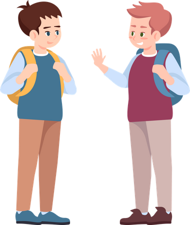 Mitschüler verabschieden sich  Illustration