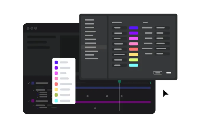 Label Color Menu Swatches in video editor  일러스트레이션