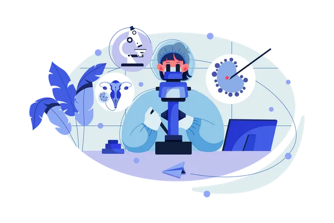 Laboratory assistant carrying out the procedure of IVF  Illustration