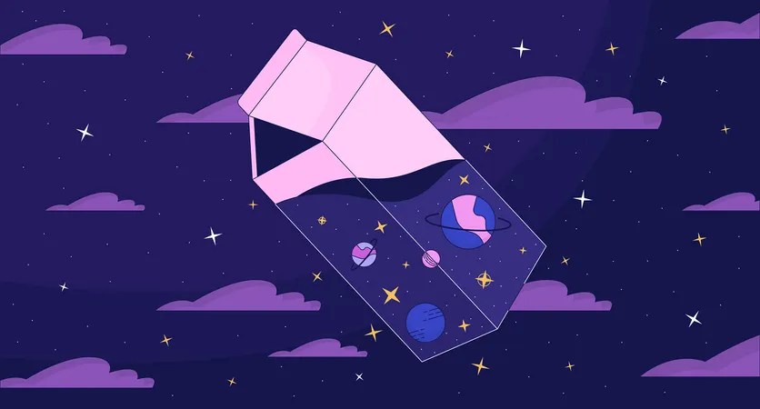 Lait cosmique dans le ciel nocturne  Illustration