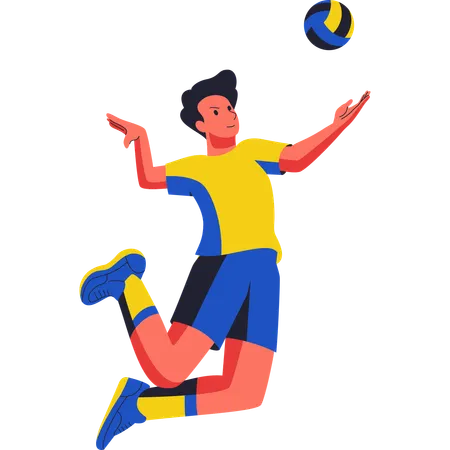 Le joueur de volley-ball va écraser  Illustration