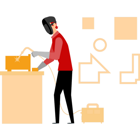 Le soudeur fait son travail  Illustration