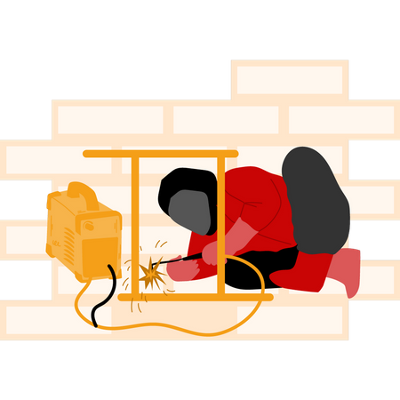 Le soudeur travaille  Illustration