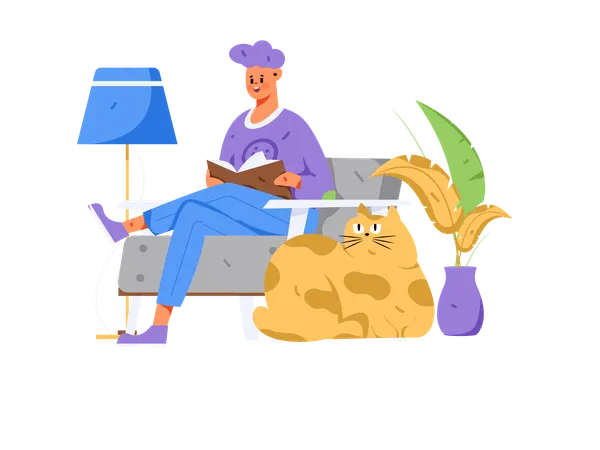 Leitor de livros estudantis  Ilustração