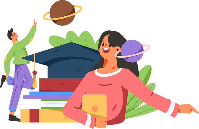 Leitura de livro  Ilustração