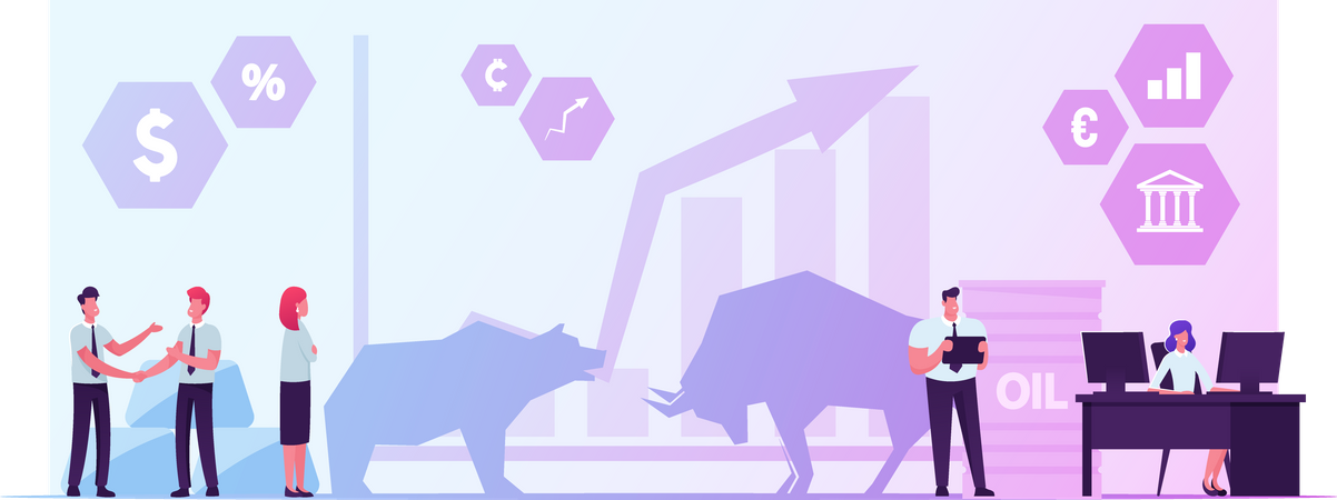 Menschen, die an der Börse handeln  Illustration