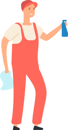 Faxineiro masculino  Ilustração