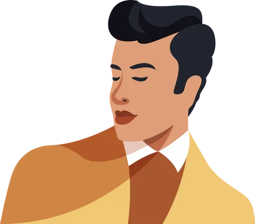 Belo retrato de adolescente  Ilustração