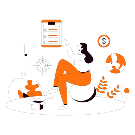 Lista de marketing  Ilustração