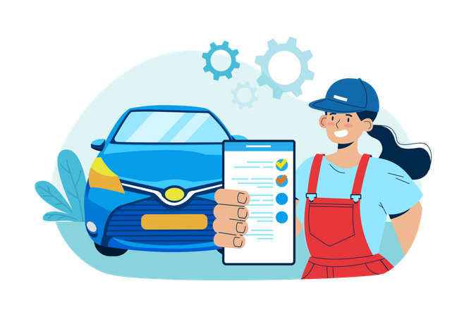 Lista de serviços de carro  Ilustração