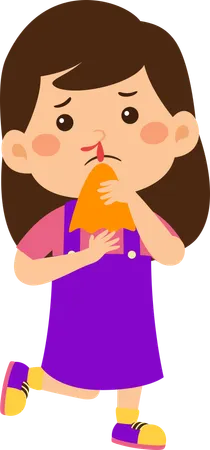 Little girl bleeding from nose  Illustration