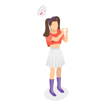 Little girl showing heart shape  Illustration
