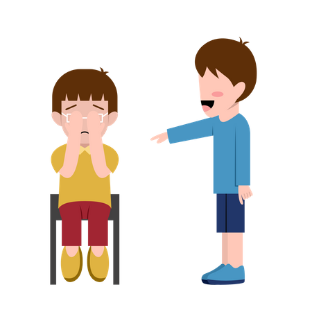Little kid Bullying Another Boy  イラスト
