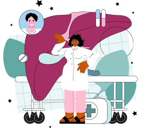 Liver examination and treatment procedure  Ilustração