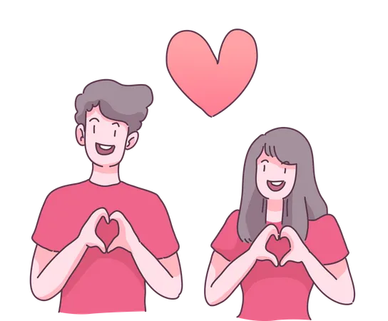 Lovely couple  Illustration
