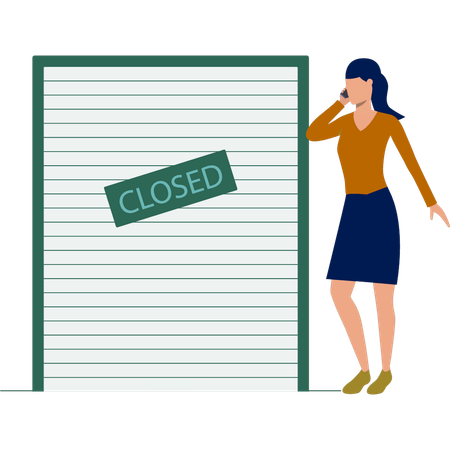 Mädchen hat Laden geschlossen  Illustration