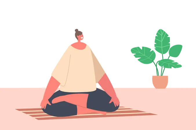 Mädchen bei der Morgenmeditation  Illustration