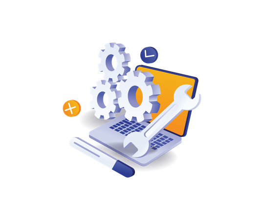 Maintenance update web application  Illustration