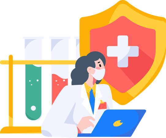 Male doctor giving prescription  Illustration