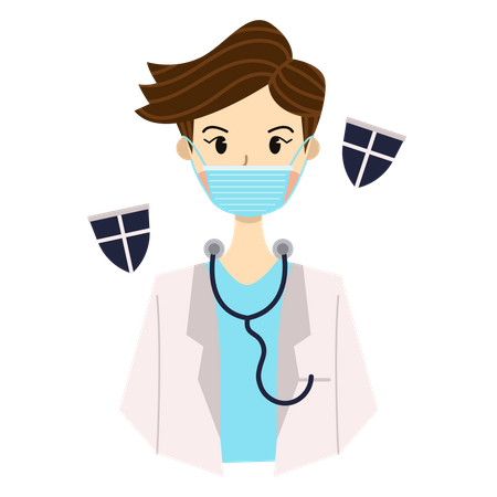 Male Doctor wearing mask  Illustration