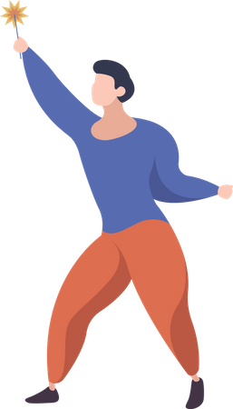 Man celebrating festival  Illustration