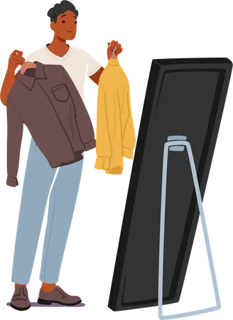 Man Choose Outfit  Illustration