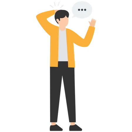 Man embarrassment conversation and nervous  Illustration