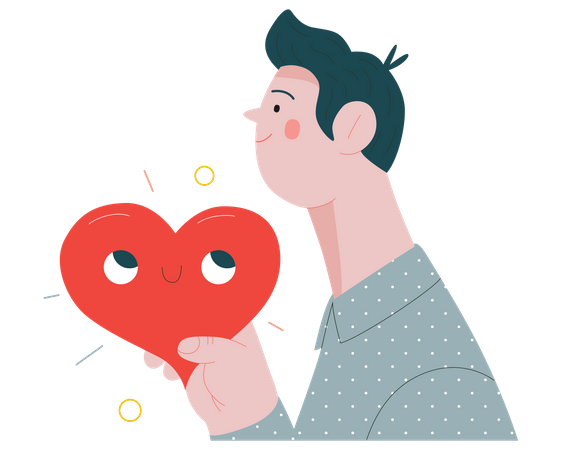 Man giving a heart  Illustration
